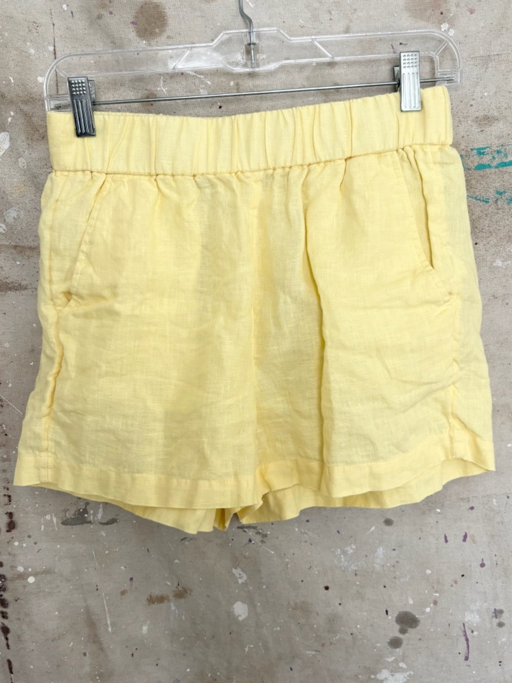 J Crew Tropez Linen Short in Yellow